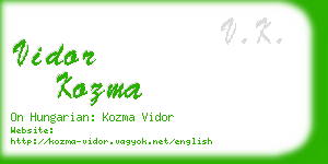vidor kozma business card